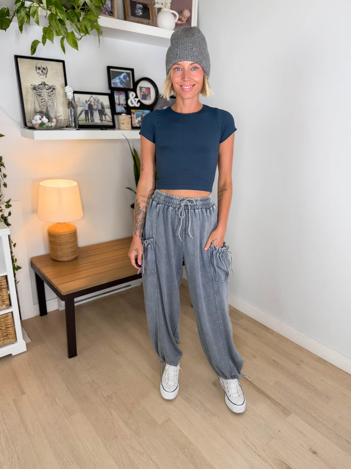 Ciderwood Cinch Tie Jogger- SLATE GREY