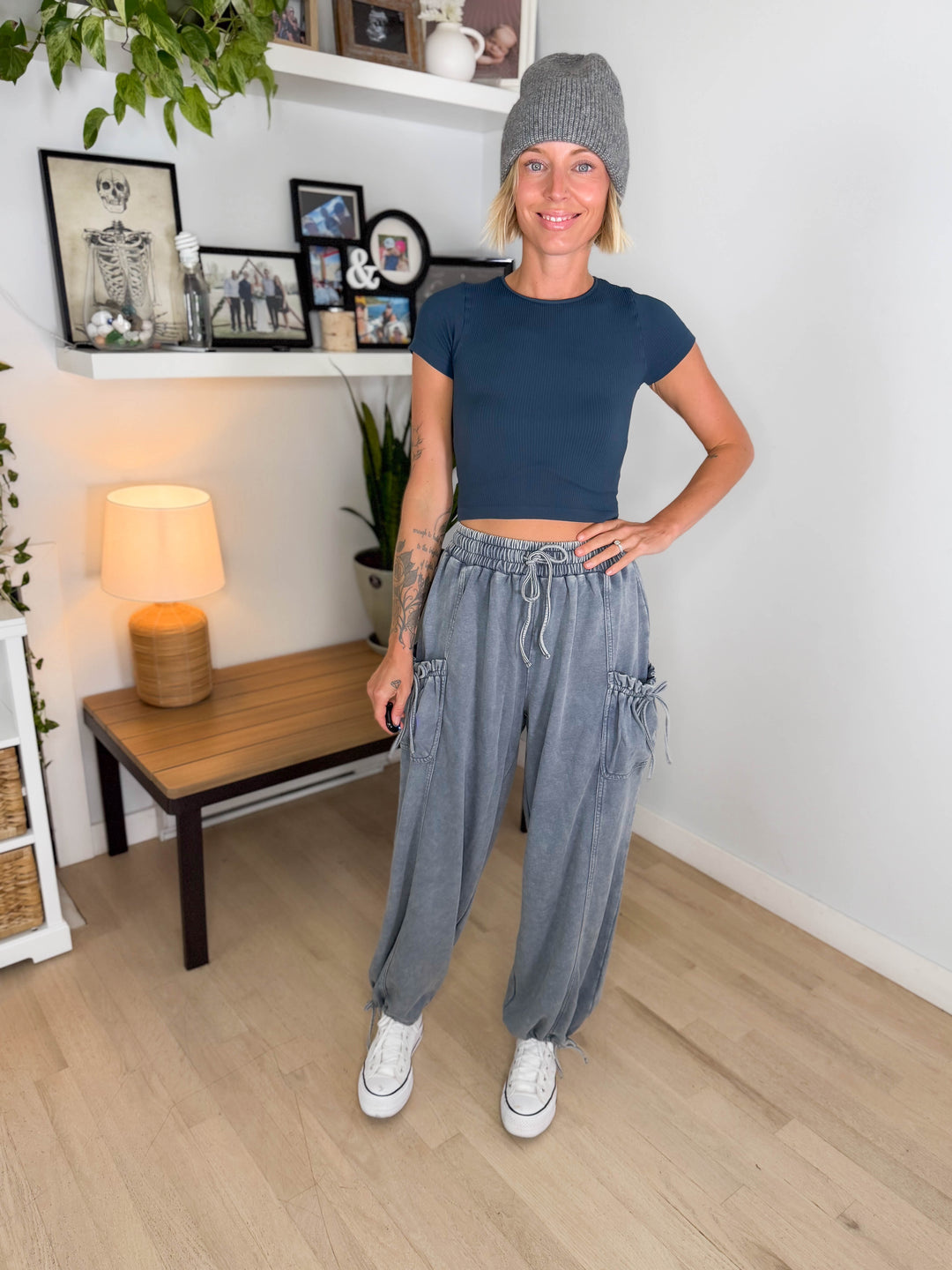 Ciderwood Cinch Tie Jogger- SLATE GREY
