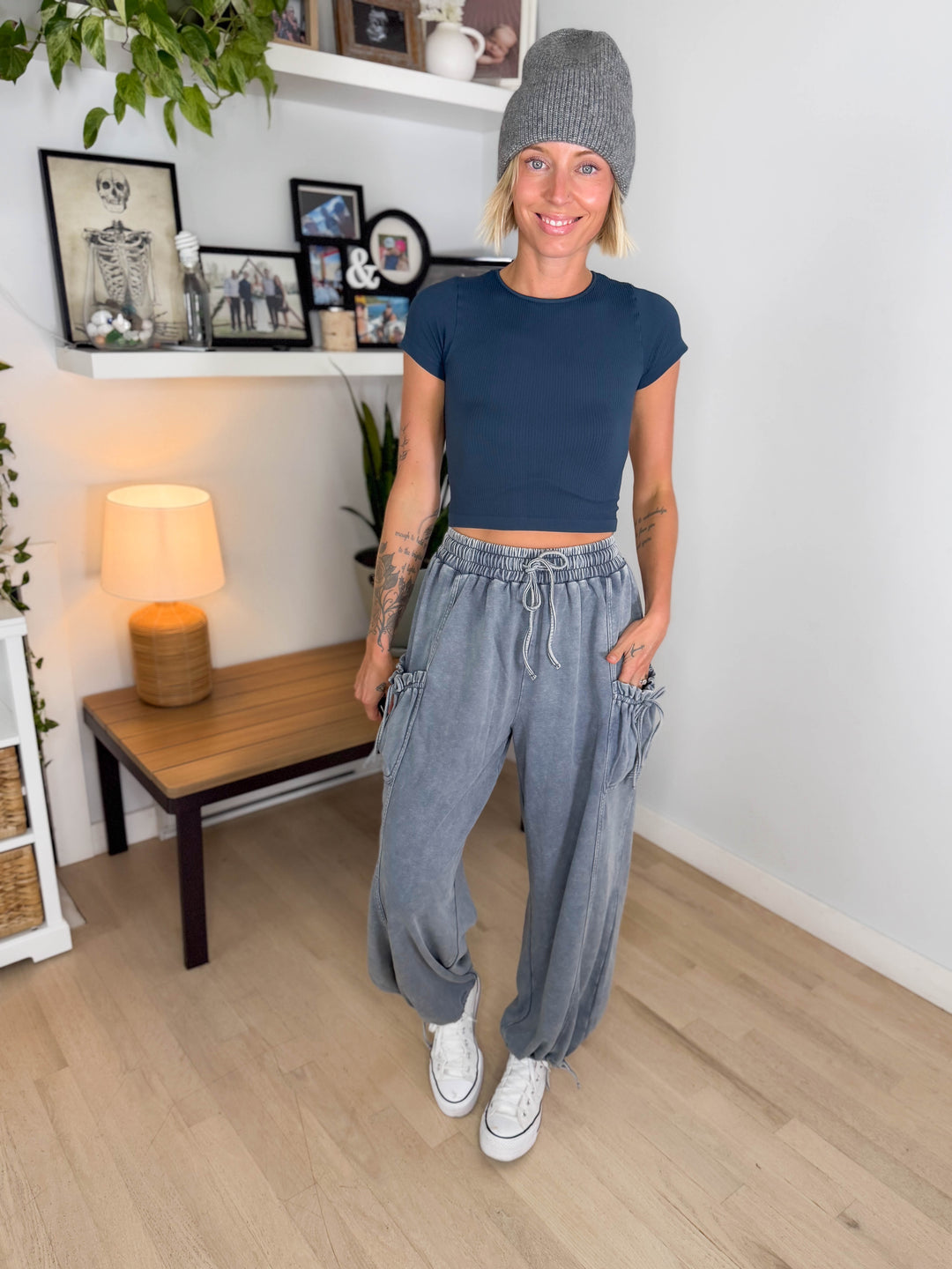 Ciderwood Cinch Tie Jogger- SLATE GREY