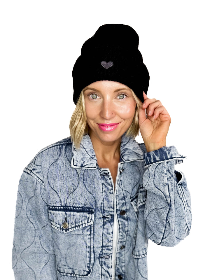Only Hearty Life Knit Beanie- BLACK