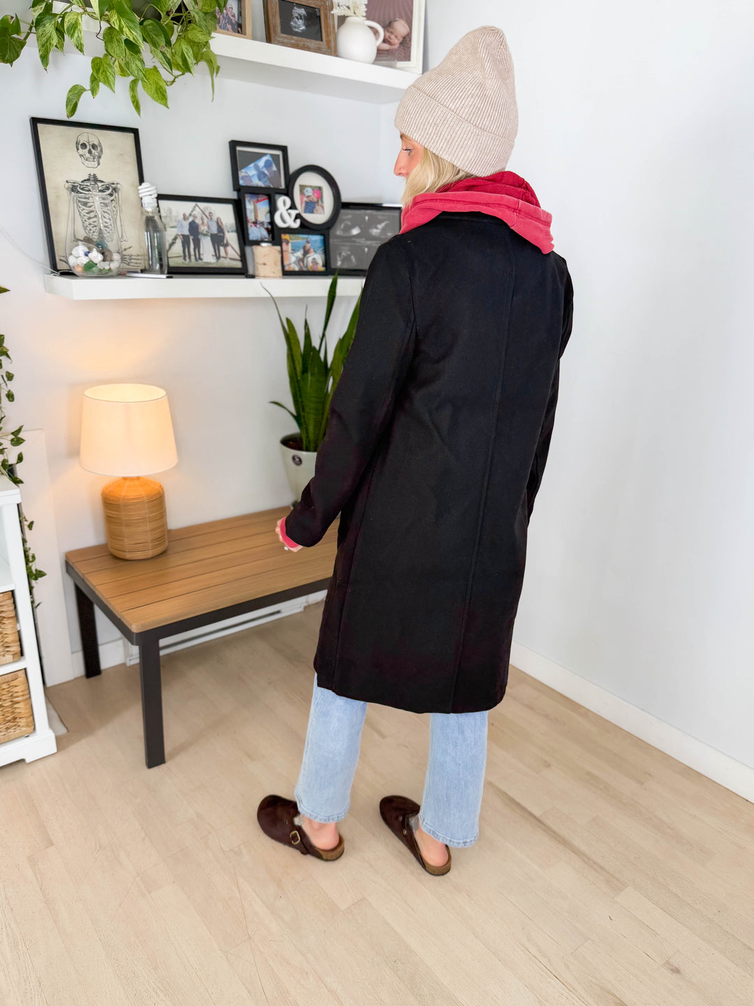 Burwood Collared Coat- BLACK