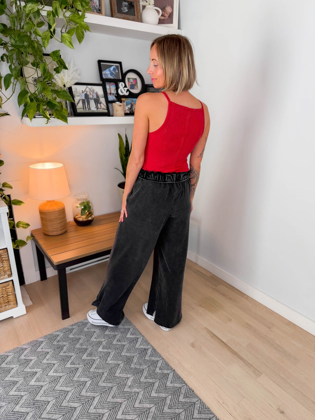 Daydream Foldover Sweatpant- BLACK