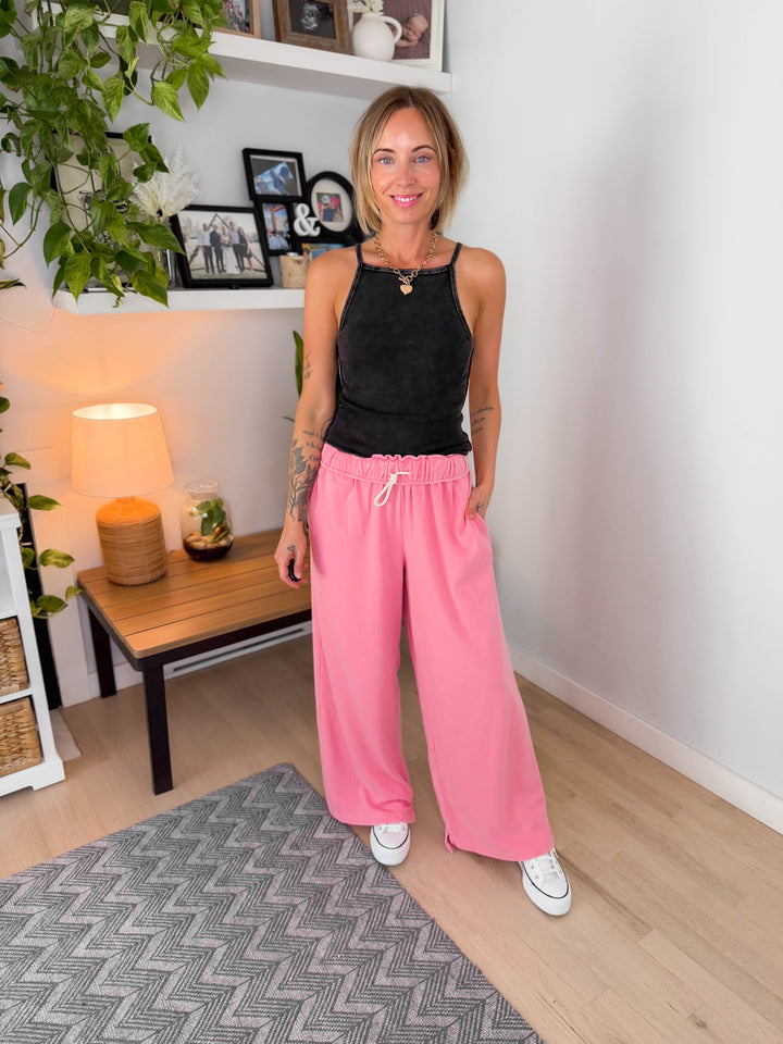 Daydream Foldover Sweatpant- TAFFY PINK