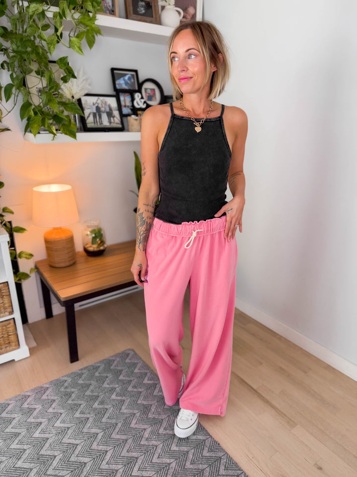 Daydream Foldover Sweatpant- TAFFY PINK