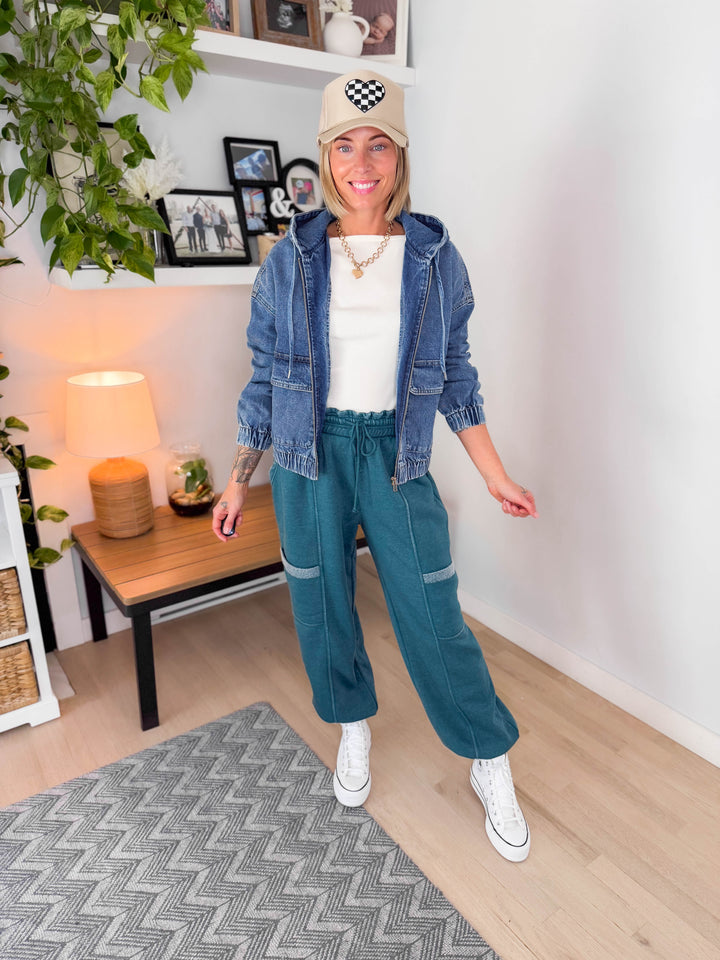 ONLY Kenzie Denim Hoodie Jacket- MEDIUM WASH