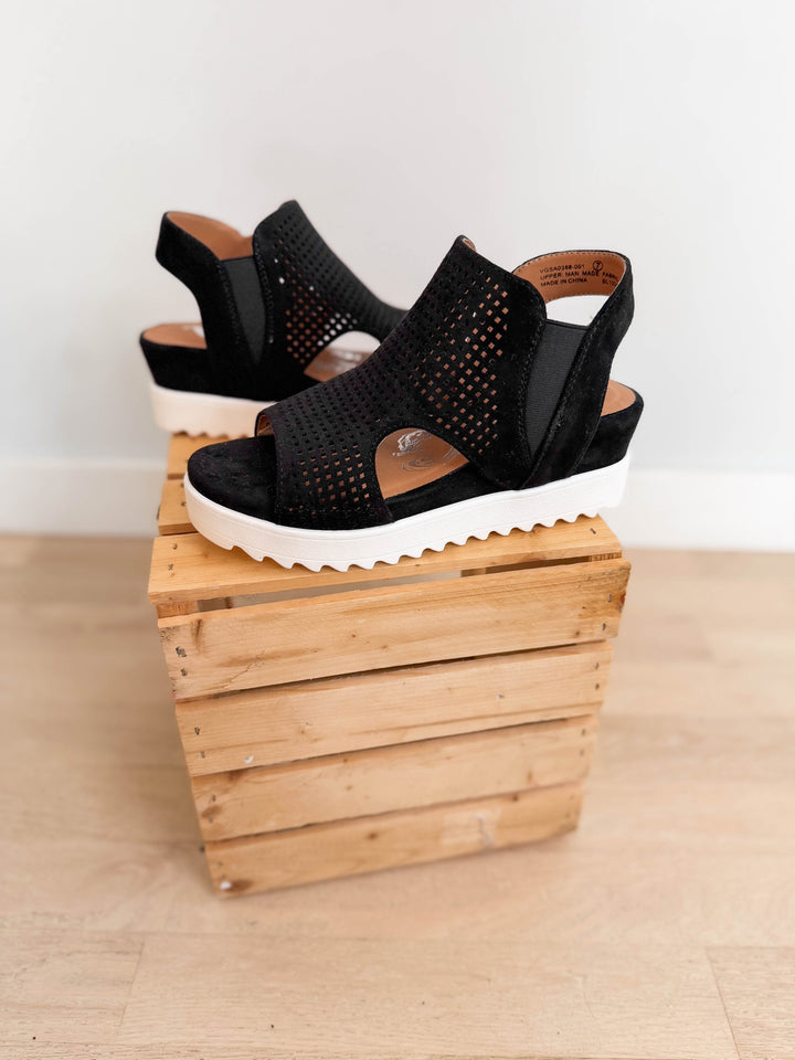 Amy Wedge Sandal- BLACK