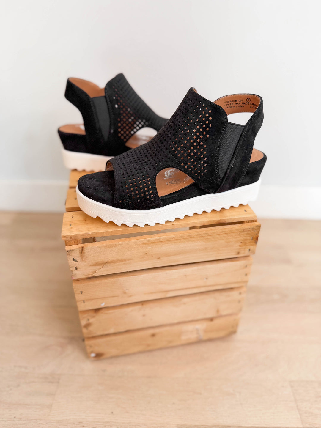 Amy Wedge Sandal- BLACK