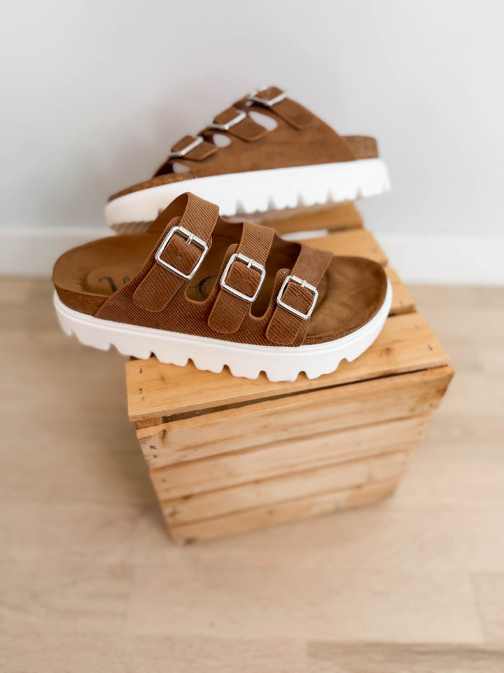 Plaza Platform Sandal- TAN