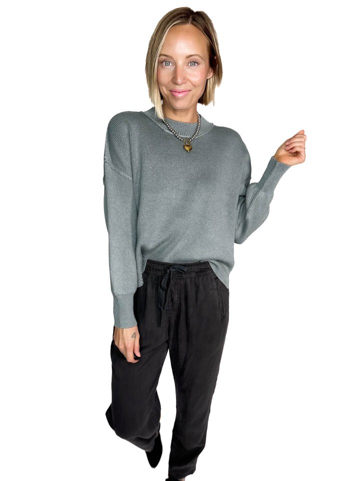 Verta Tencel Blend Tapered Pants- DARK CHARCOAL-FINAL SALE