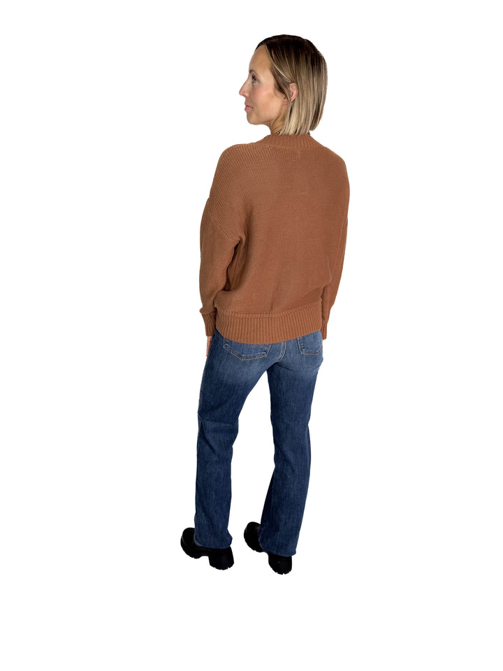 Vienna V-Neck Sweater- CLAY-FINAL SALE
