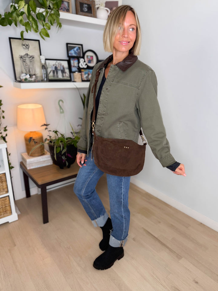Netty Suede Crossbody- CHOCOLOATE