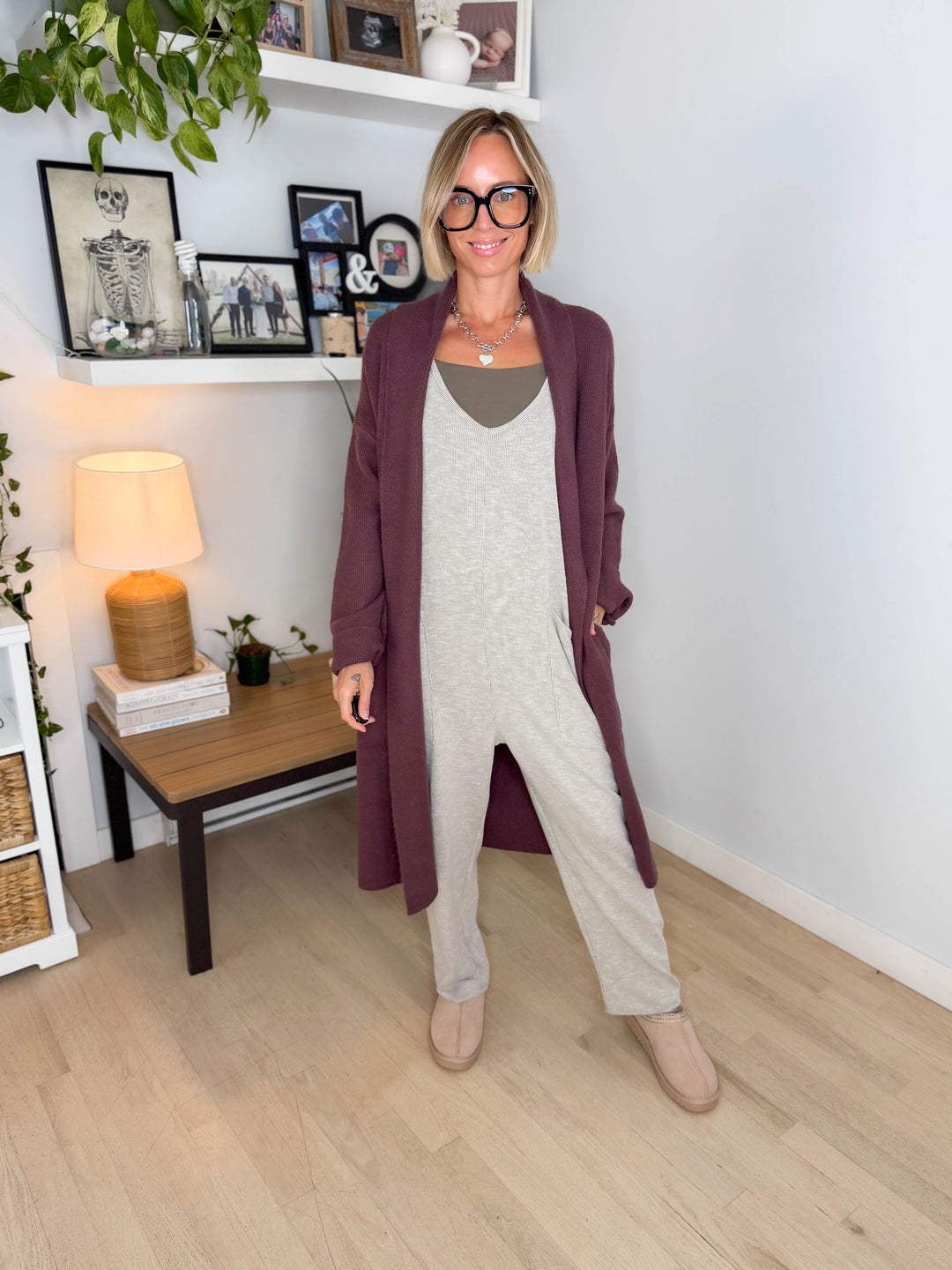 Fallia Oversized Sweater Coatigan- COCOA
