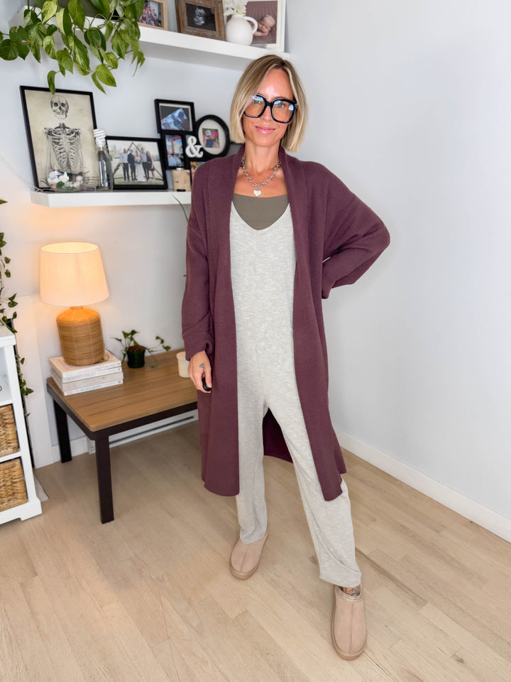 Fallia Oversized Sweater Coatigan- COCOA