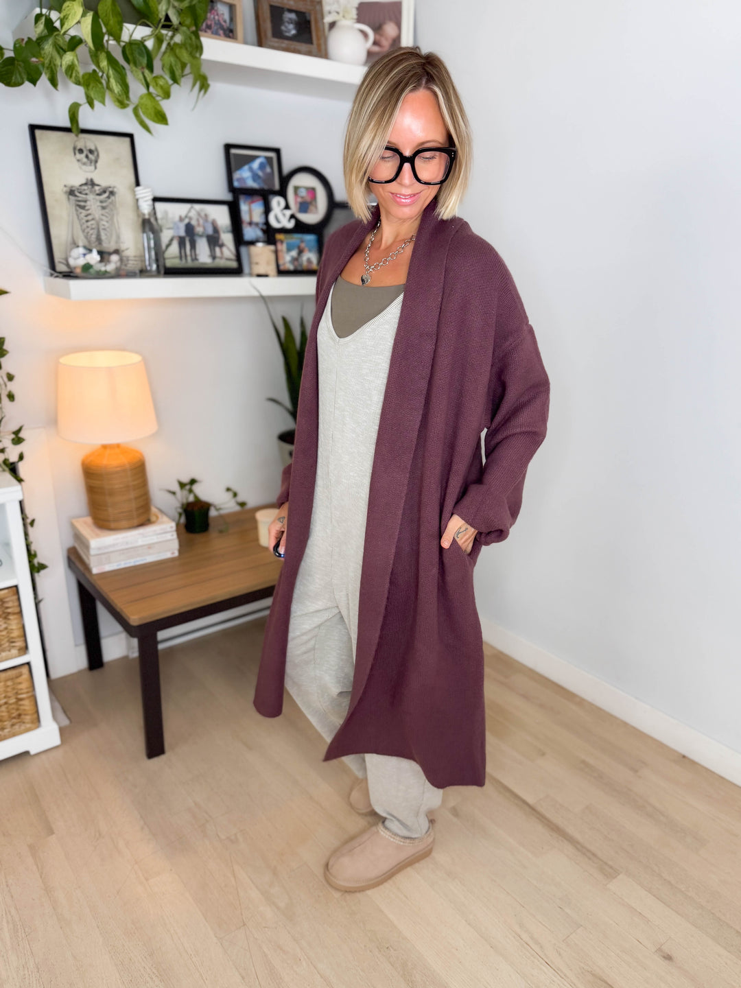 Fallia Oversized Sweater Coatigan- COCOA