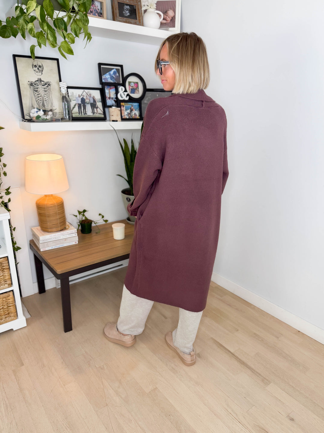 Fallia Oversized Sweater Coatigan- COCOA