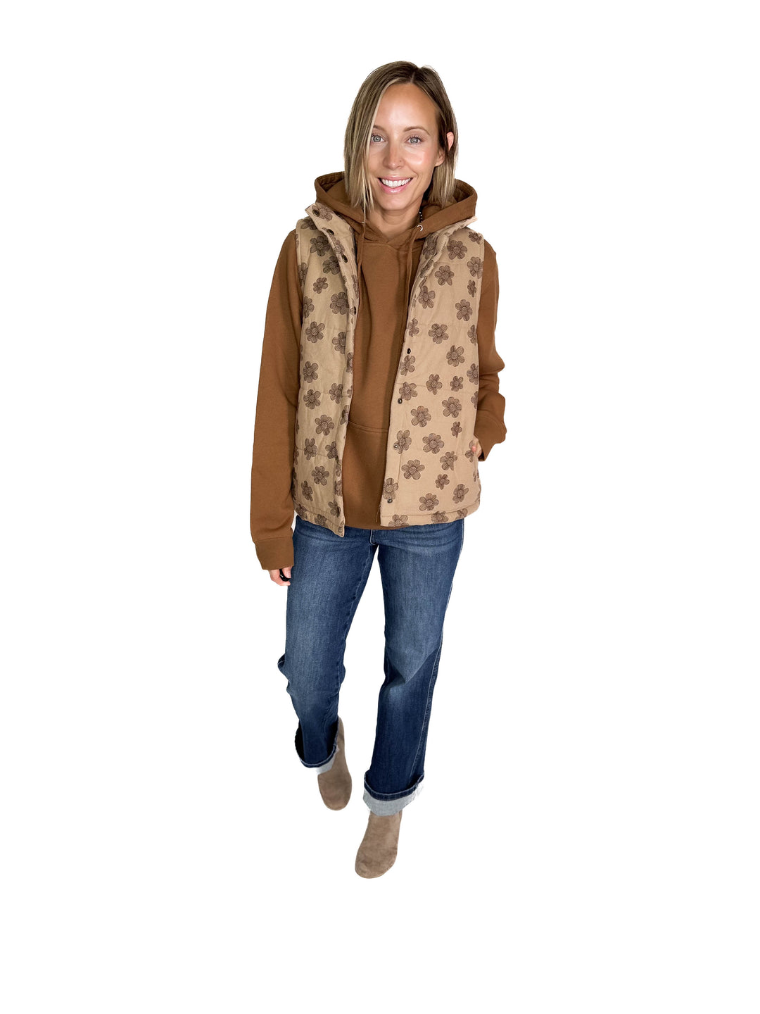 Noah Florah Padded Vest- MOCHA