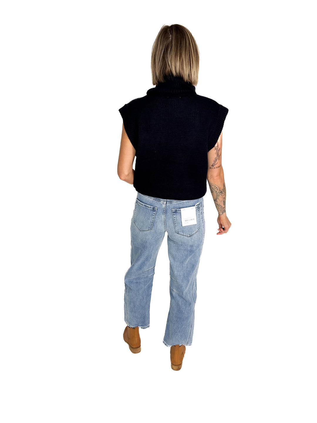 Shonna Sweater Top- BLACK