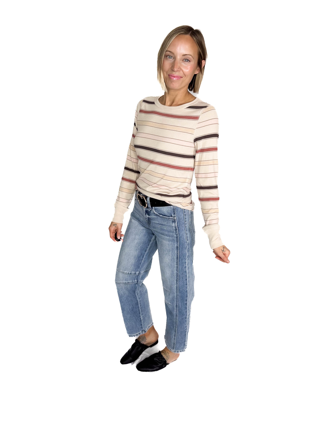 THREAD & SUPPLY Stacy Long Sleeve- AUTUMN STRIPE