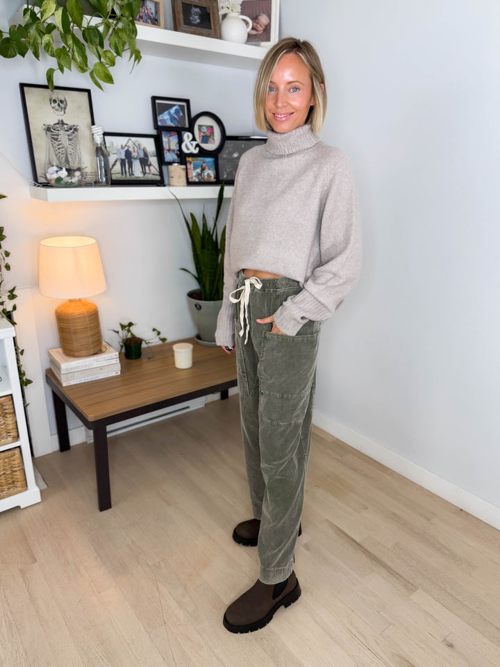 Auburn Corduroy Cargo Pant- OLIVE