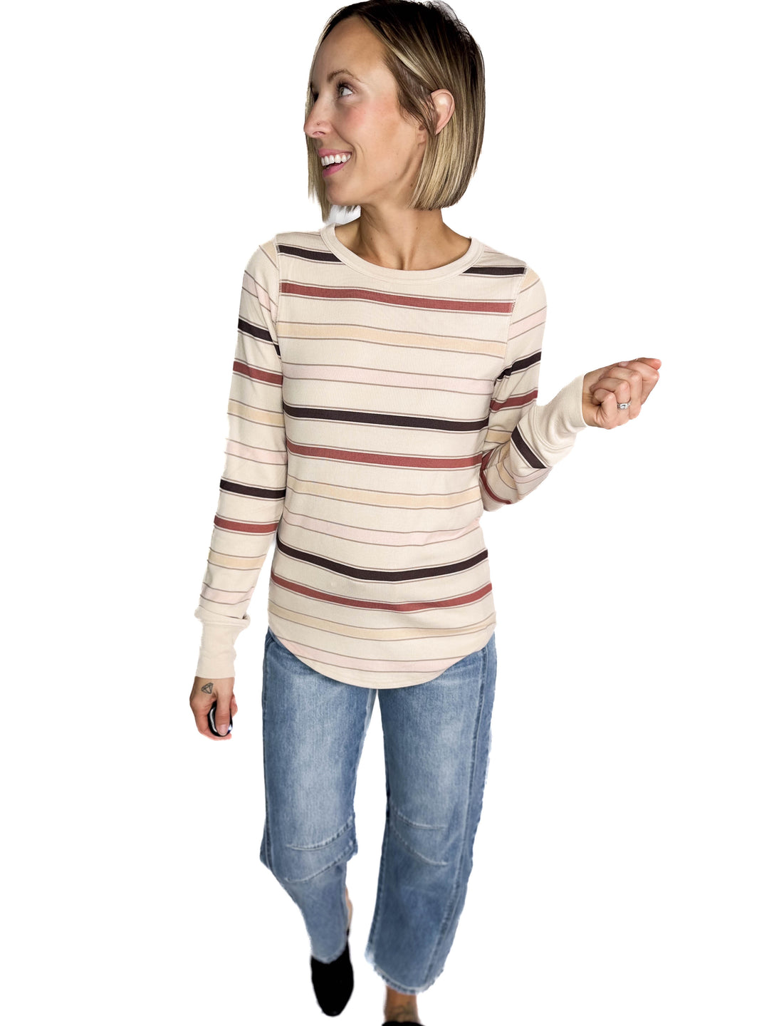 THREAD & SUPPLY Stacy Long Sleeve- AUTUMN STRIPE