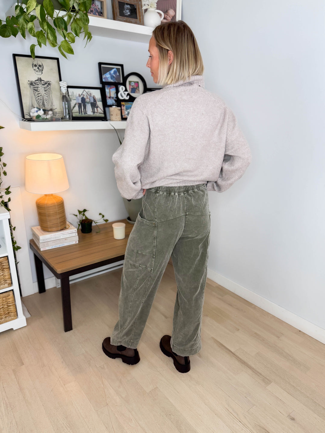 Auburn Corduroy Cargo Pant- OLIVE