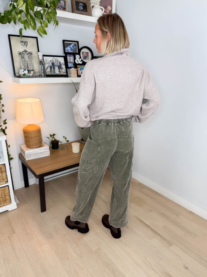 Auburn Corduroy Cargo Pant- OLIVE