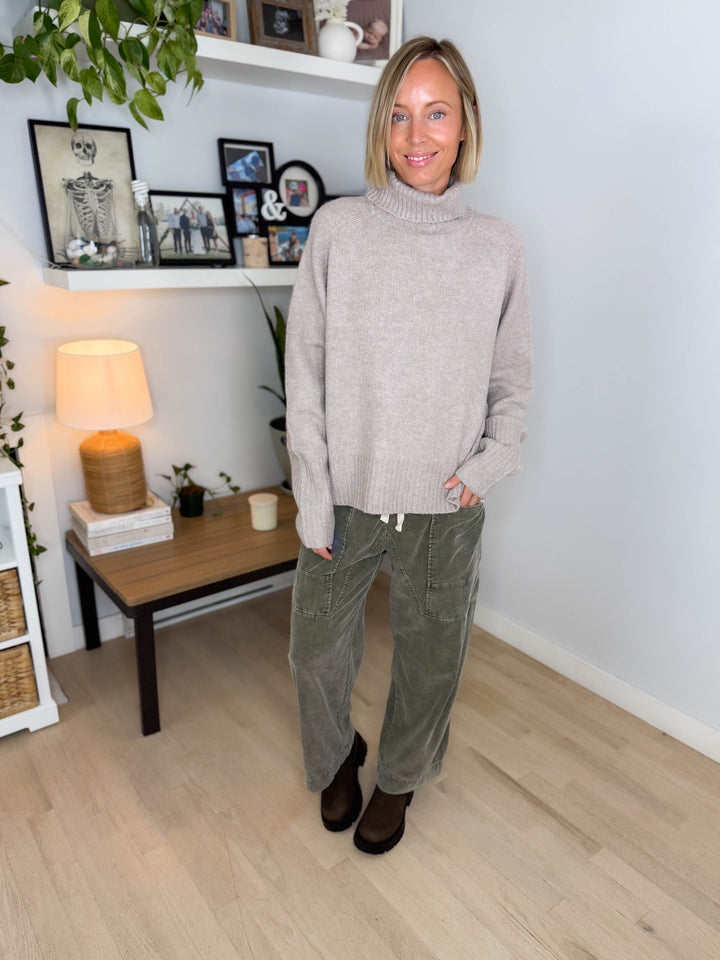 Pluma Knit Sweater- TAUPE