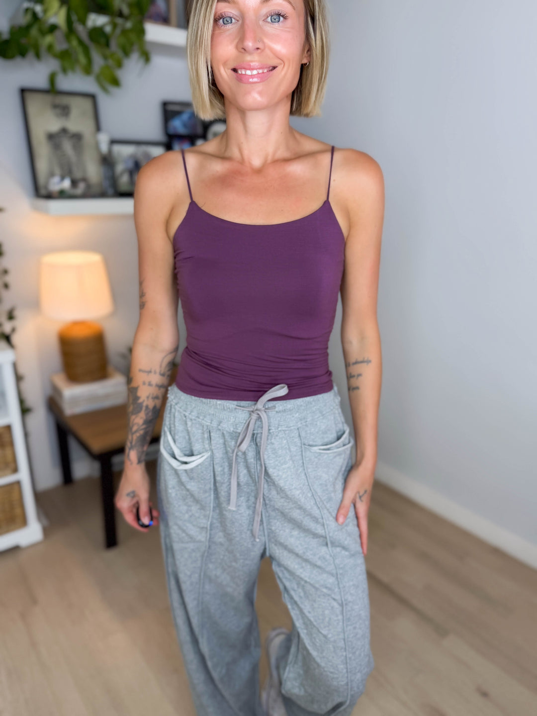 Spark Basic Solid Cami- DARK PLUM