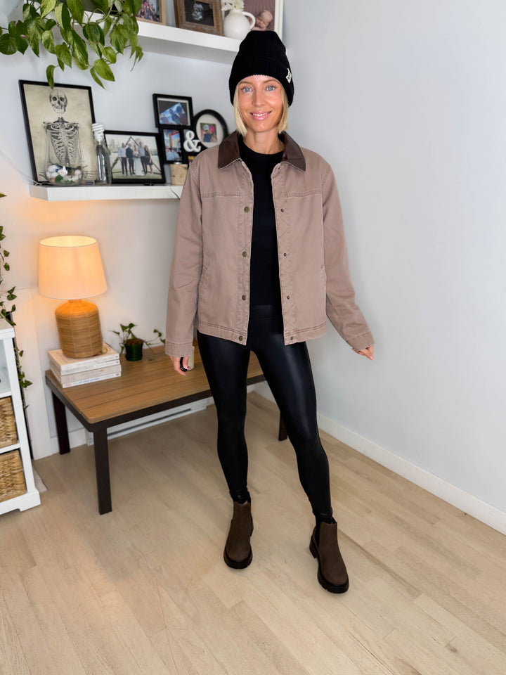 Woodelle Quilted Cotton Barn Style Jacket- MAUVE