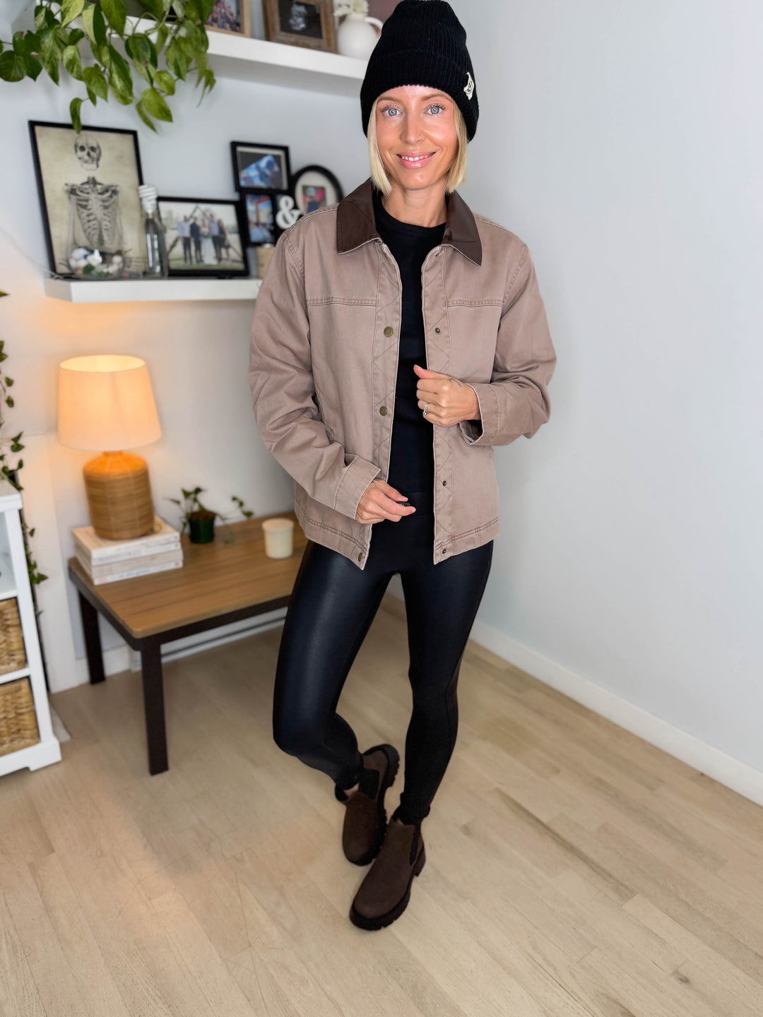 Woodelle Quilted Cotton Barn Style Jacket- MAUVE