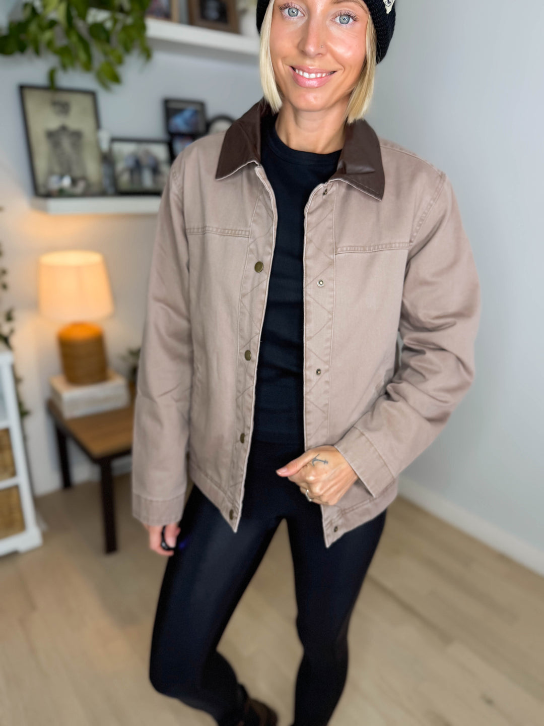 Woodelle Quilted Cotton Barn Style Jacket- MAUVE