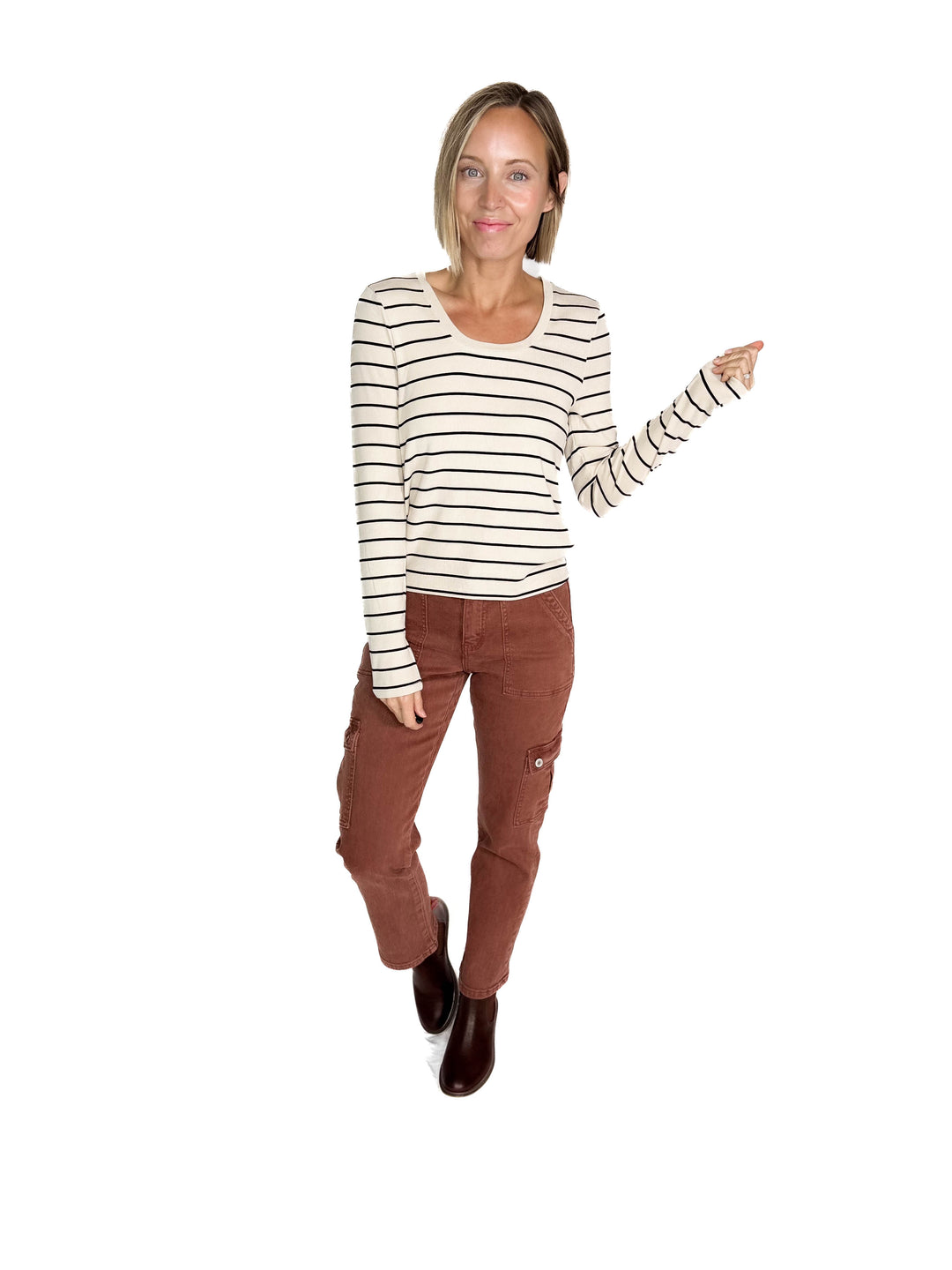 THREAD & SUPPLY Lauren Long Sleeve- BIRCH BLACK