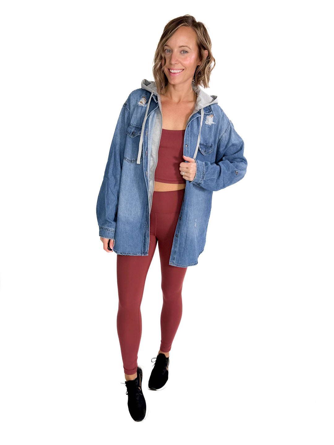 RISEN Girlfriend Hoodie Jean Jacket- MEDIUM WASH