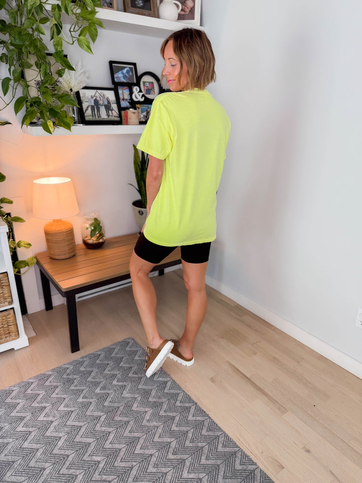 Crabby Graphic Tee- NEON LIME