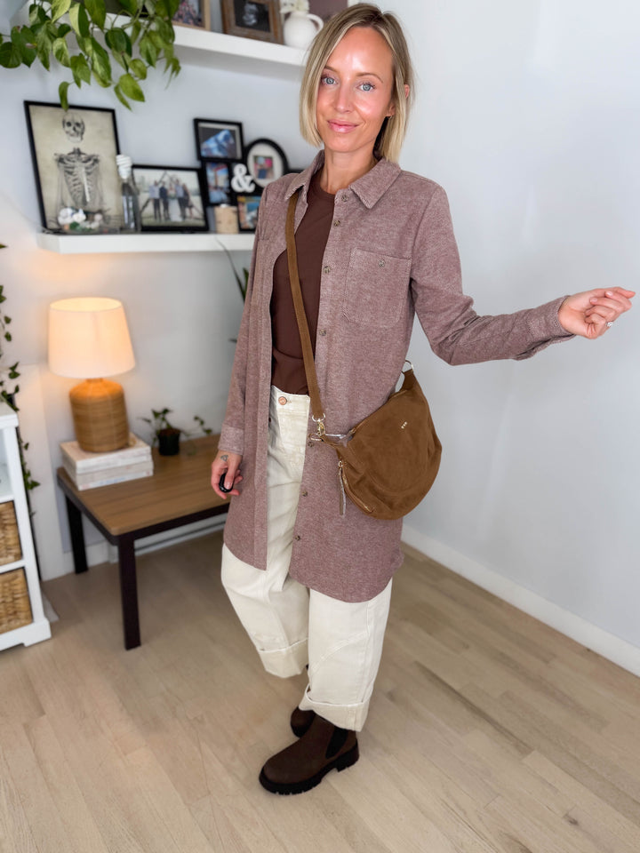 Netty Suede Crossbody- CAMEL
