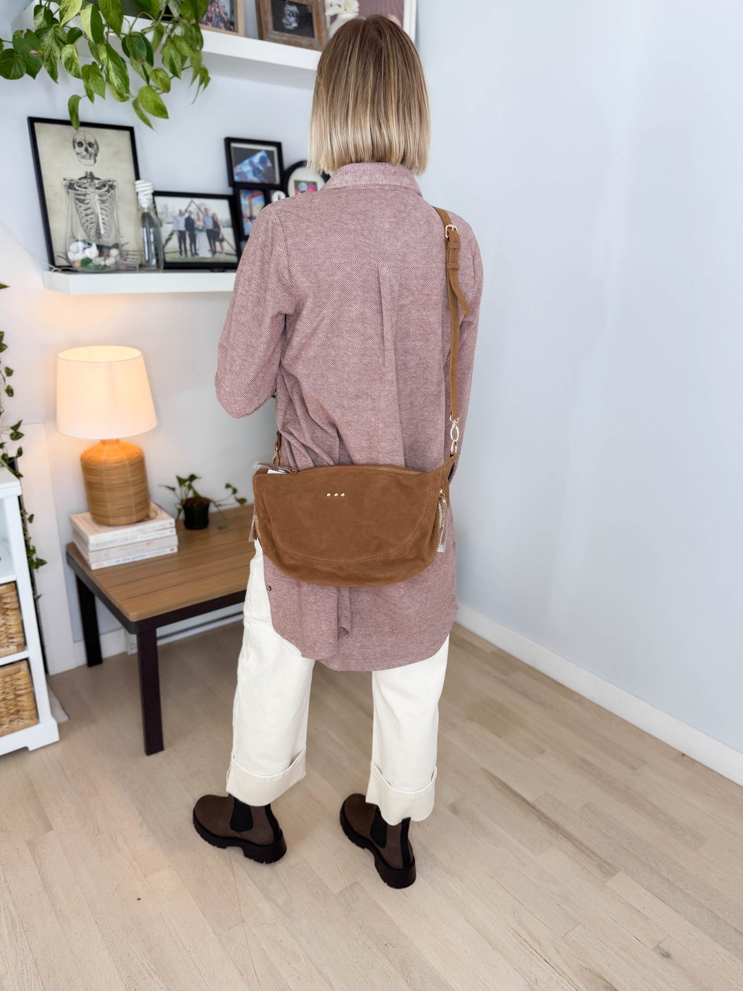 Netty Suede Crossbody- CAMEL