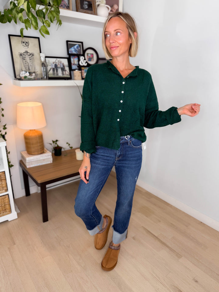 Piper Cardigan- FOREST GREEN
