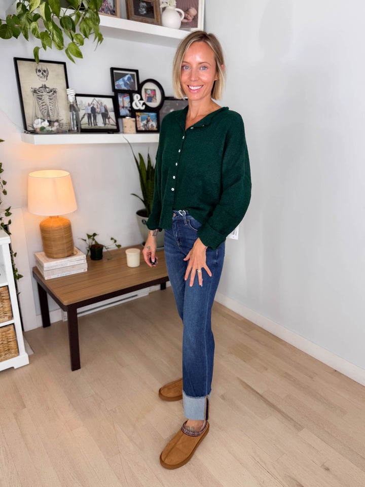 Piper Cardigan- FOREST GREEN