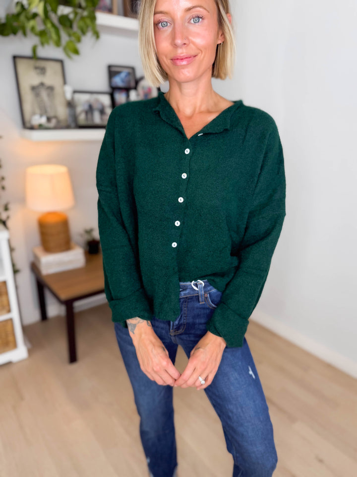 Piper Cardigan- FOREST GREEN