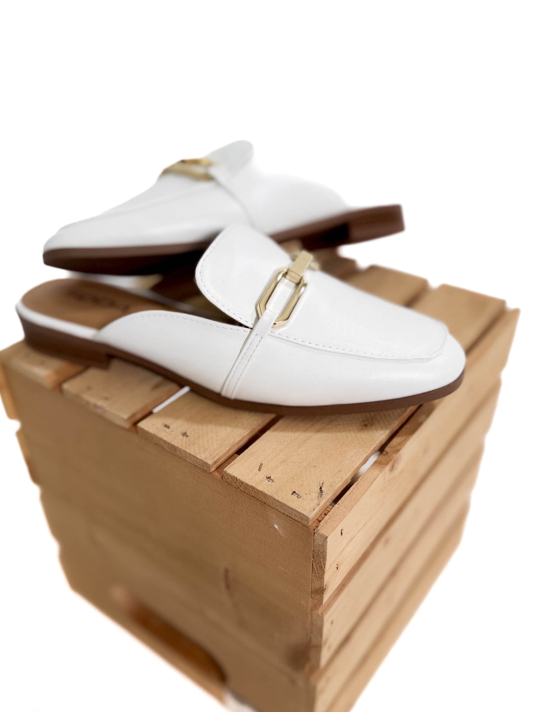 Eleanor Slip On Mule- WHITE-FINAL SALE