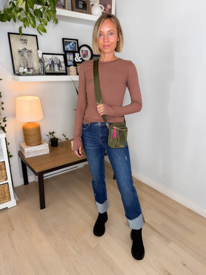 Ellie Nylon Crossbody Bag- OLIVE