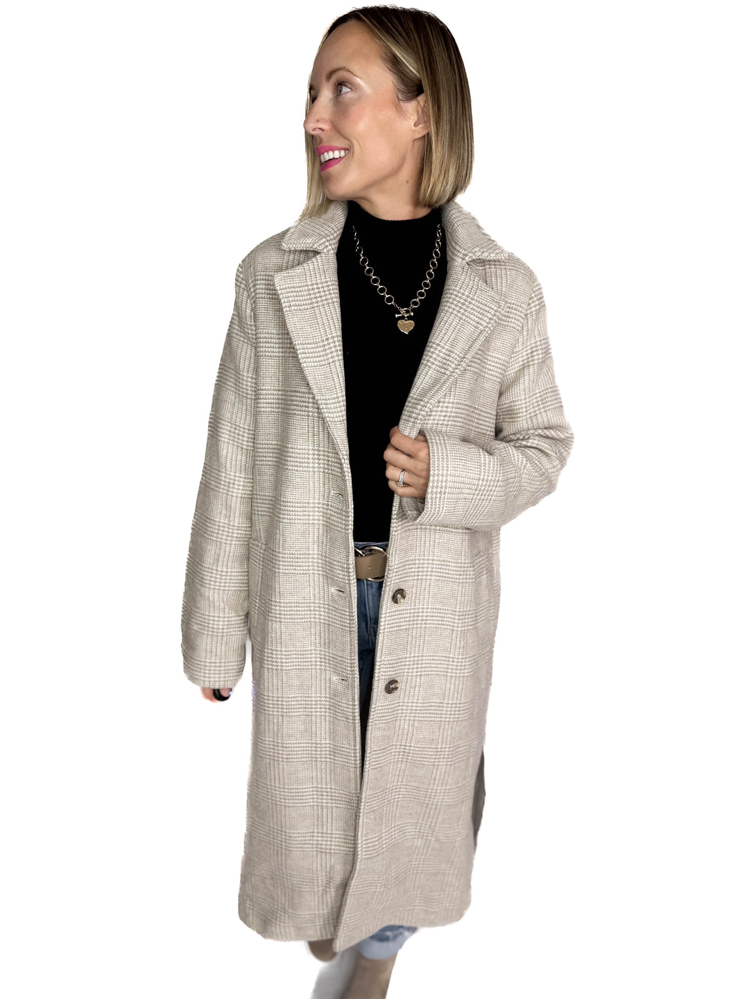 Winter Luxe Houndstooth Coat