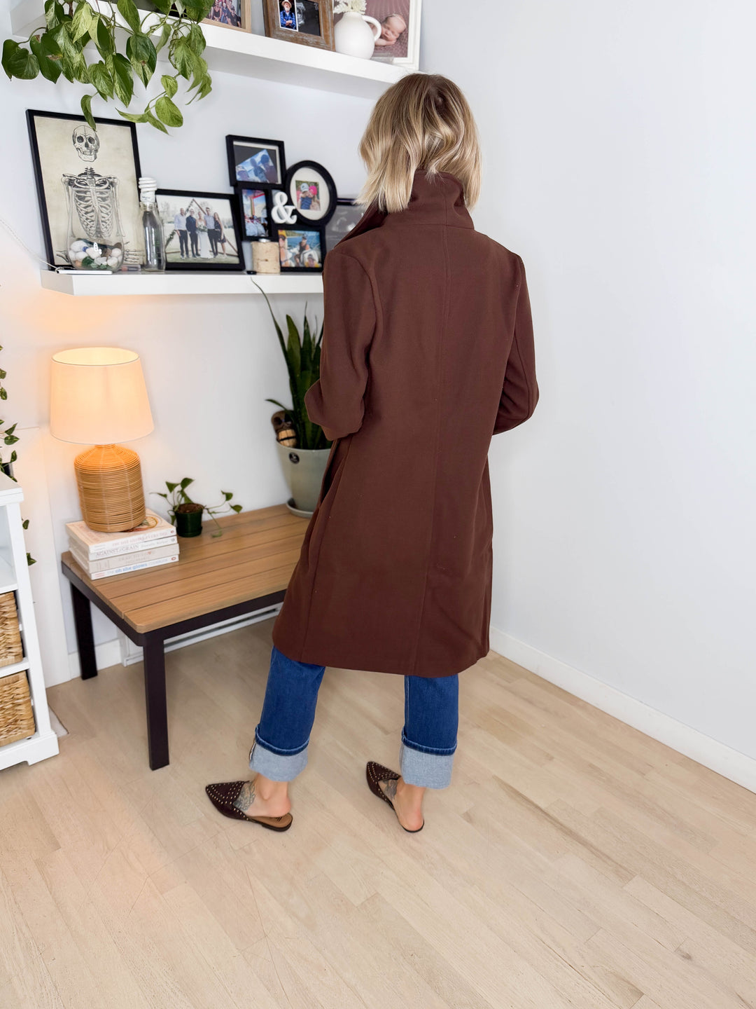 Burwood Collared Coat- CHOCOLATE