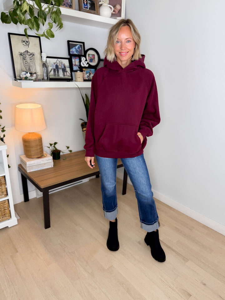 Tanis Premium Fleece Hoodie- MAROON