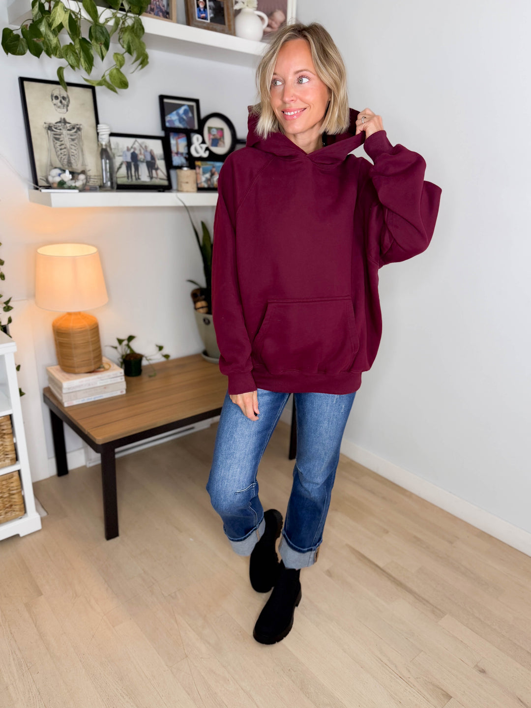 Tanis Premium Fleece Hoodie- MAROON
