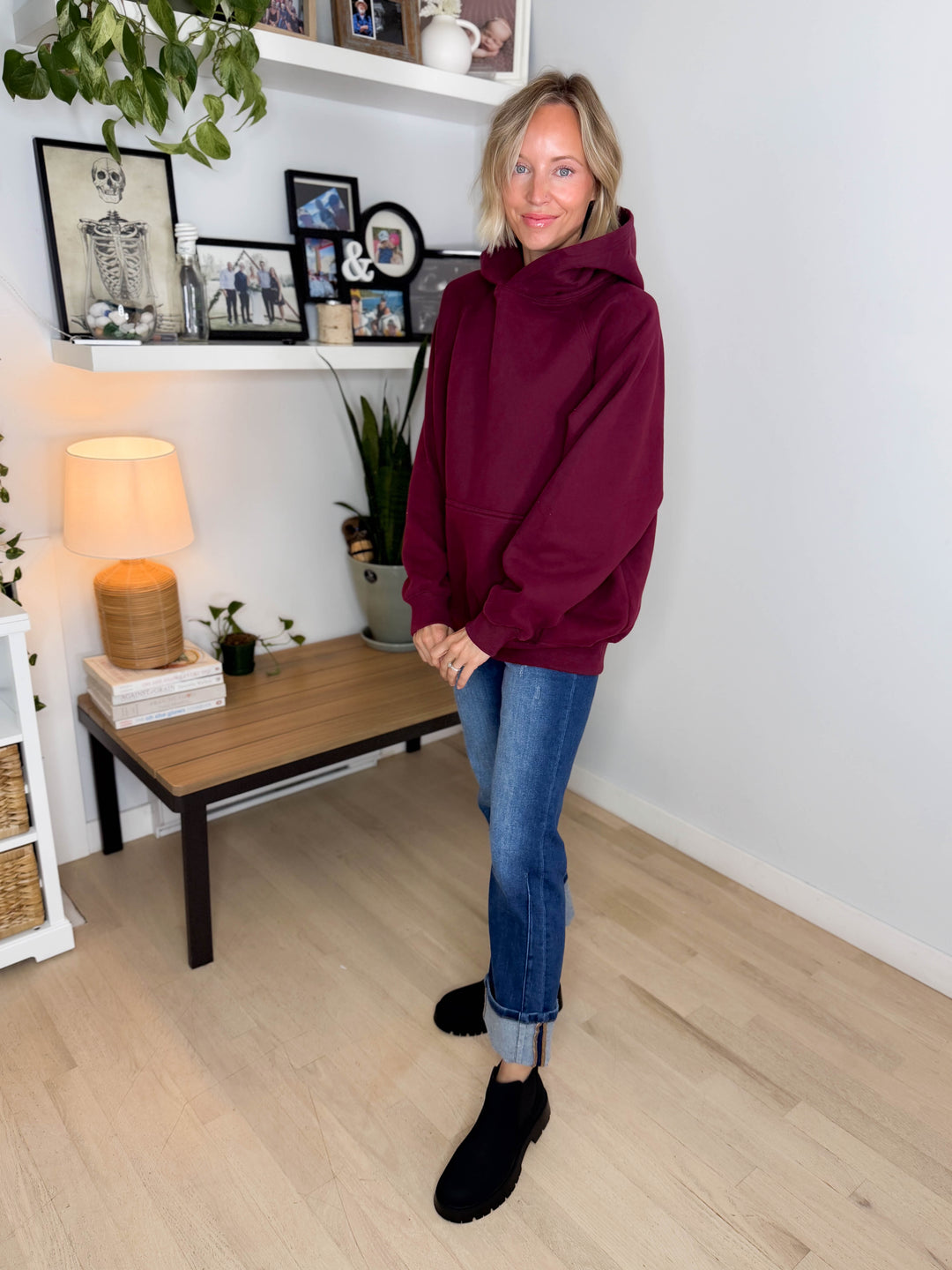 Tanis Premium Fleece Hoodie- MAROON