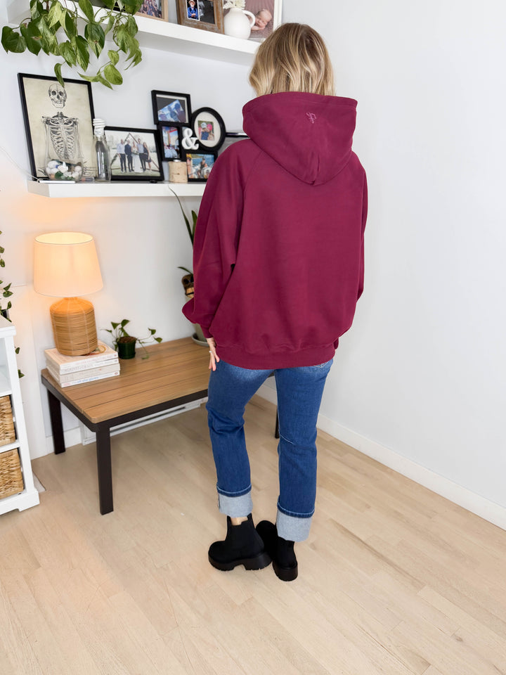 Tanis Premium Fleece Hoodie- MAROON