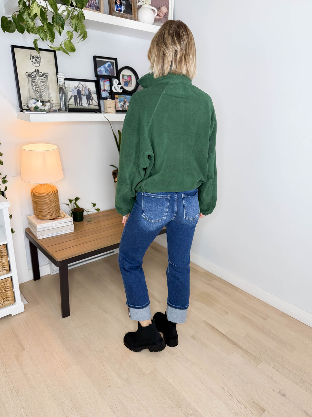 Hazella Full Zip Fleece Jacket- DARK GREEN