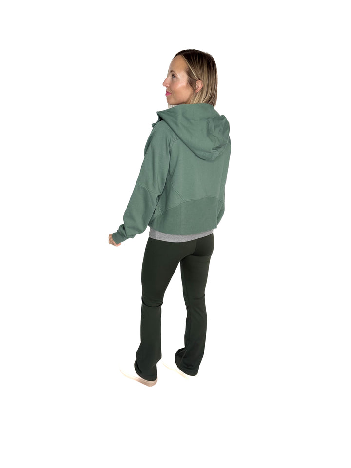 MONO B Kaid Soft Structure Fleece Zip Up- SILKY PINE