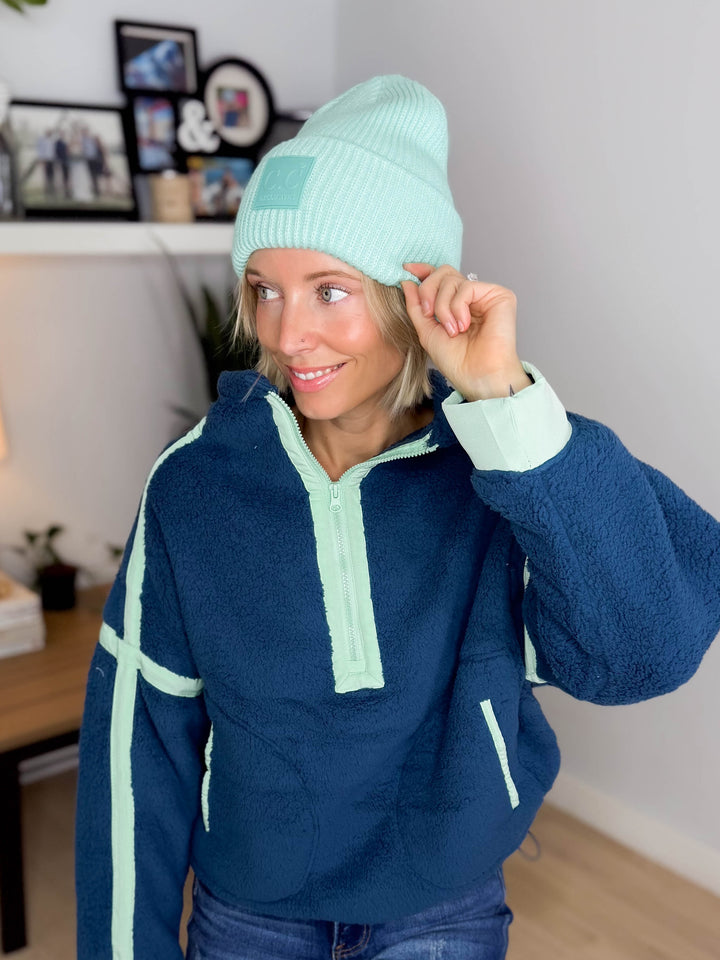 CC Soft Ribbed Beanie- MINT GREEN